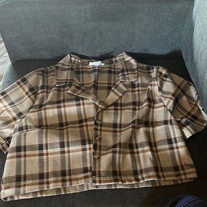plaid cropped top